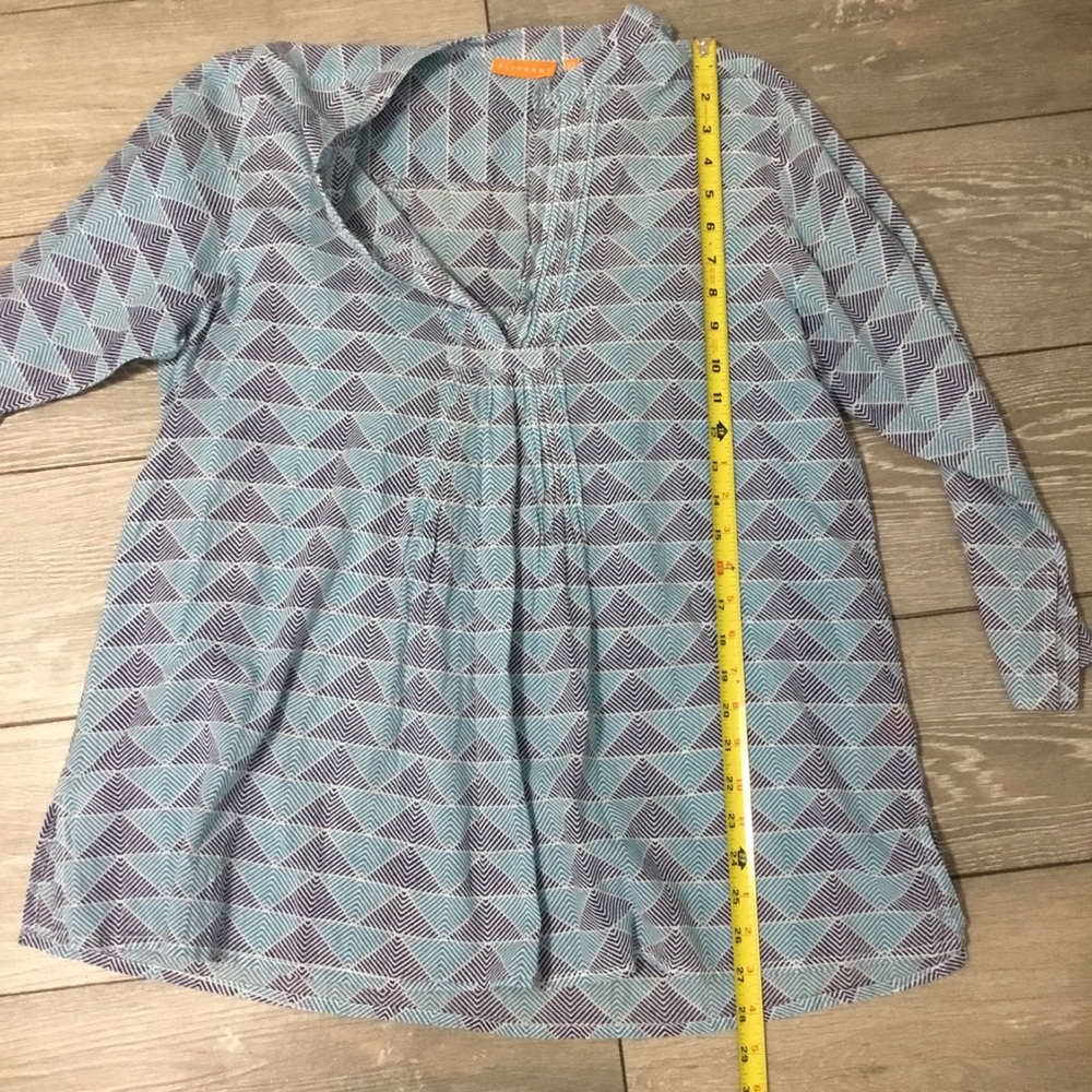 OLIPHANT Lightweight Cotton Geometric Triangle Tunic Top XL - Picture 3 of 10